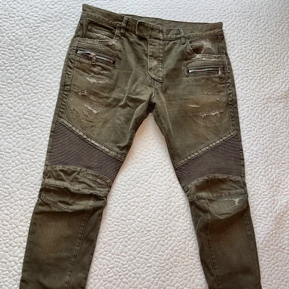 Balmain | Jeans | Balmain Biker Jean With Zippered Legs | Poshmark